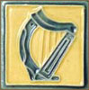 Ceramic Irish Harp Magnet