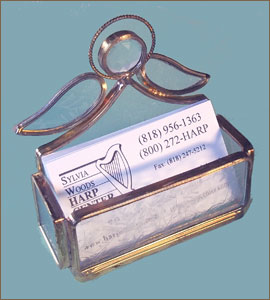 Stained Glass Angel Business Card Holder
