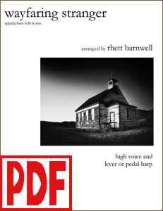 Wayfaring Stranger arranged for harp and high voice by Rhett Barnwell PDF Download