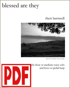 Blessed Are They for choir or medium voice and harp by Rhett Barnwell PDF Download