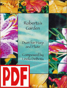 Roberta's Garden for Harp and Flute composed by Linda DeBrita PDF Download