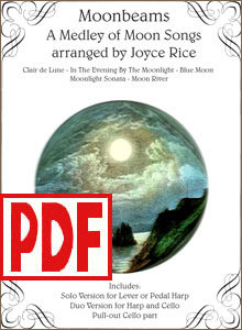 Moonbeams: Solo or Harp and Cello Duet by Joyce Rice PDF Download