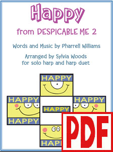Happy by Pharrell Williams arranged for harp solo and duet by Sylvia Woods PDF Download