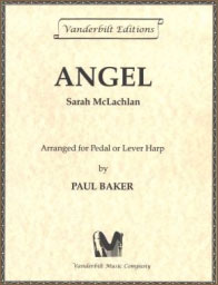 Angel by Sarah McLachlan sheet music arranged for lever or pedal harp by Paul Baker