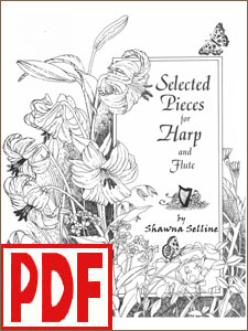 Selected Pieces for Harp and Flute by Shawna Selline for harp solo or harp and flute PDF Download
