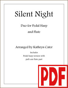 Silent Night PEDAL Harp and Flute Duo by Kathryn Cater