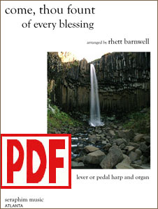 Come, Thou Fount of Every Blessing arranged by Rhett Barnwell for harp and organ PDF Download