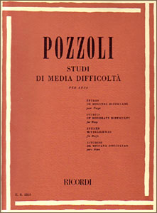 Studi di Media Difficolta book for pedal harp by Pozzoli